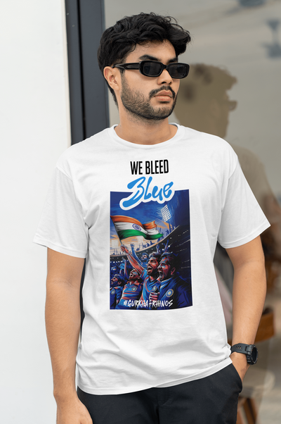 We Bleed Blue - Cricket Fan T-Shirt