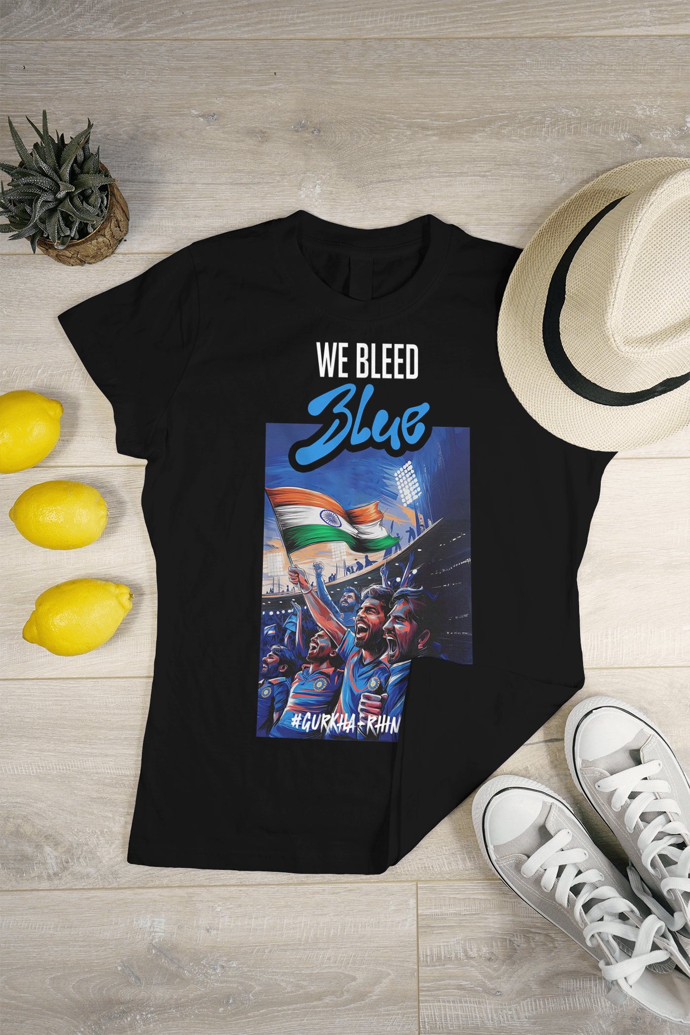 We Bleed Blue - Cricket Fan T-Shirt